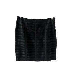 Ann Taylor Black Mesh Cage Bandage Skirt Size 6